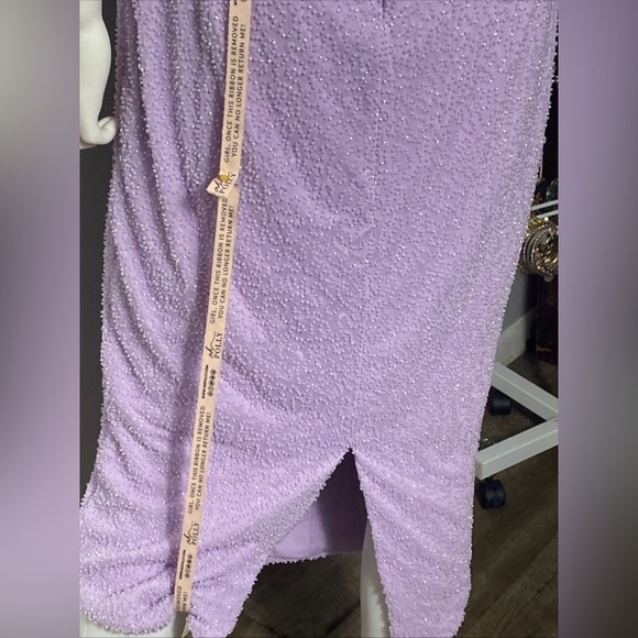 Oh Polly Venice Embellished Plunge Halter Neck Midaxi Dress in Lilac Size 10 - Picture 10 of 16